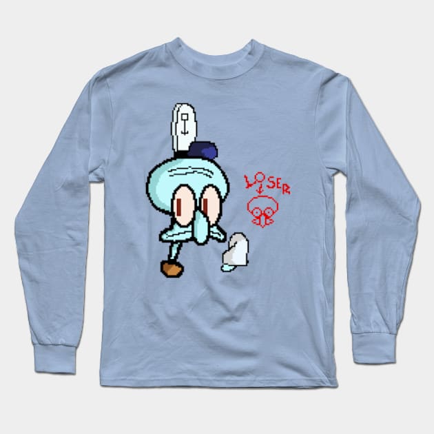 Squidward Pixel Long Sleeve T-Shirt by JeanPixel